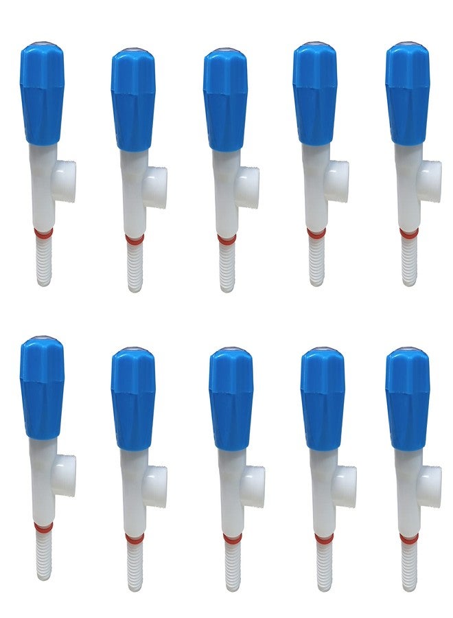 Droptech PVC Plastic Angle Cock/Valve for,Bathroom, Wash Basins Angle Valve- (Size-1/2", 15 mm)(Color-Blue) Pack of 10 - Image 1